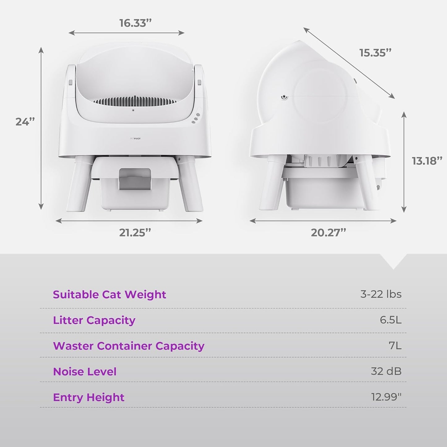 gleam Self-Cleaning Cat Litter Box